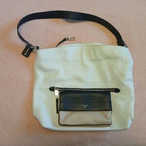 T Tahari Tote White Black Blush EUC